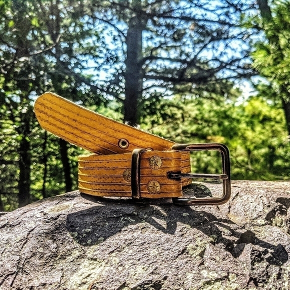 Firehose belt with solid brass buckle and keeper - Picture 9 of 15